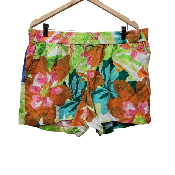XL Future Collective Alani Noelle Target Linen Blend Colorful Tropical Shorts - Picture 4 of 8